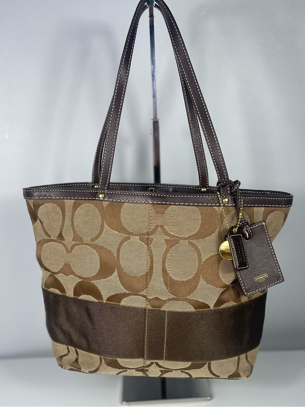 Authentic Coach 2006 Signature Stripe Rev Tote
